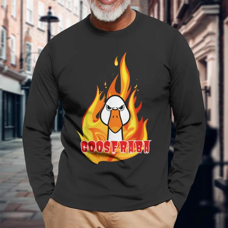 Goosfraba Angry Goose Long Sleeve T-Shirt T-Shirt Gifts for Old Men