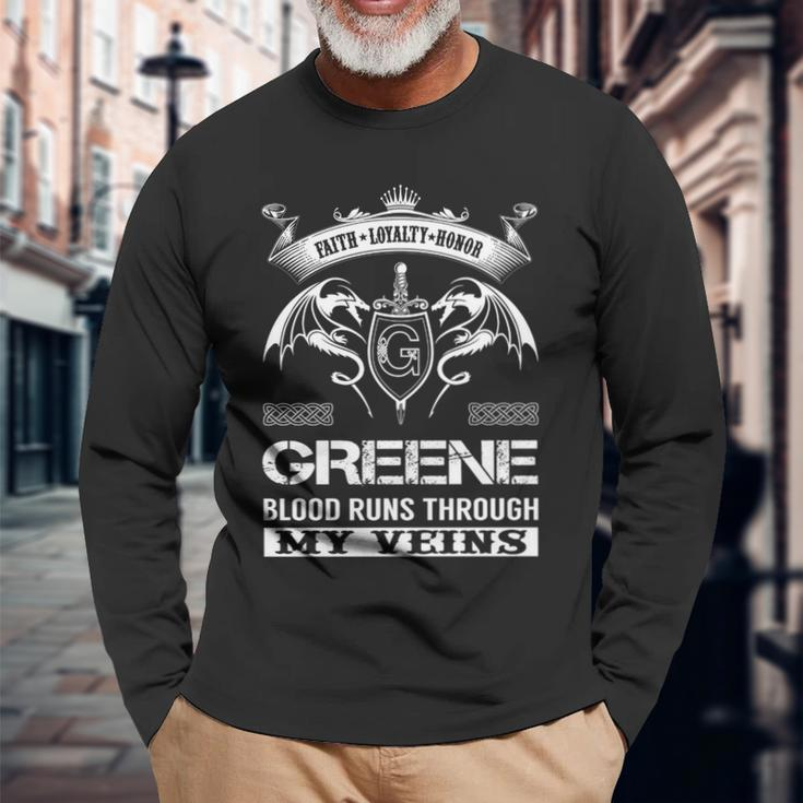 Greene Blood Runs Through My Veins V2 Long Sleeve T-Shirt Gifts for Old Men