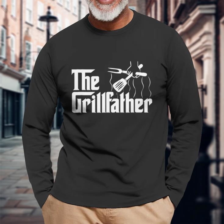 The Grillfather Bbq Grill & Smoker Barbecue Chef Tshirt Long Sleeve T-Shirt Gifts for Old Men