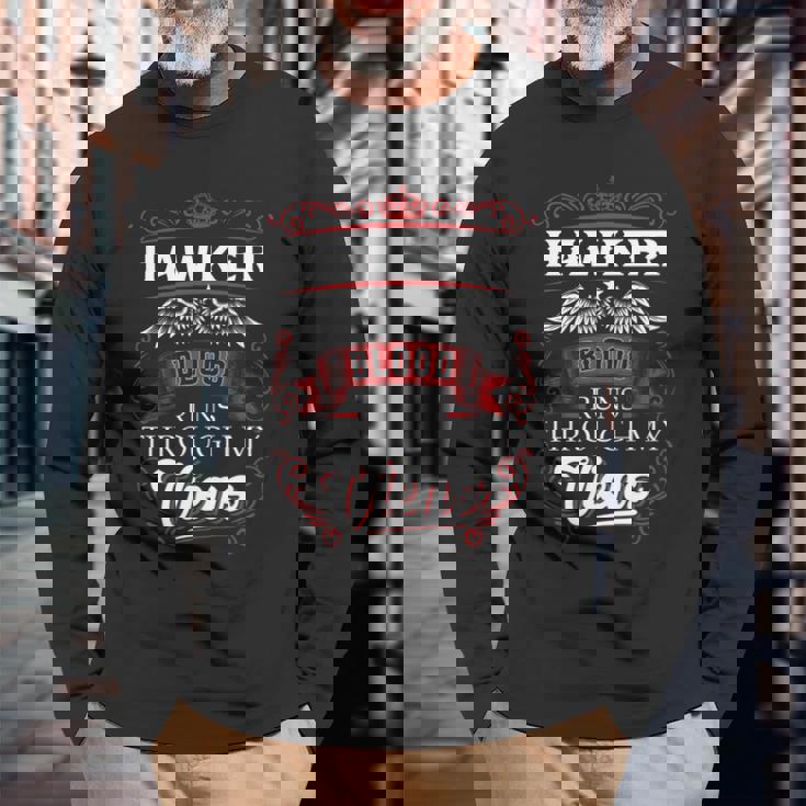 Hawker Blood Runs Through My Veins Long Sleeve T-Shirt Gifts for Old Men