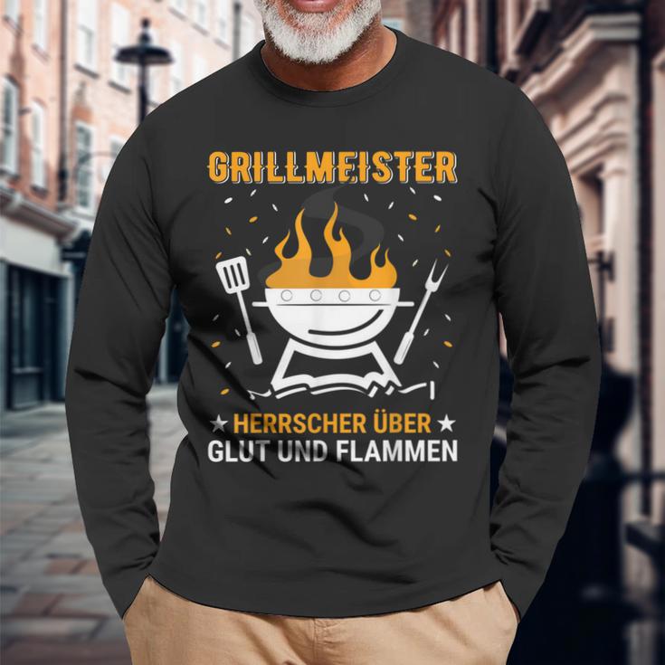 Herren Barbecue Und Grill Spruch Für Grillmeister Im Garten Langarmshirts Geschenke für alte Männer