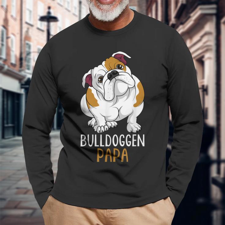 Herren Bulldoggen Papa Hundehalter Englische Bulldogge Langarmshirts Geschenke für alte Männer