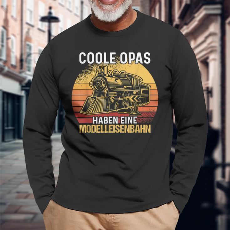 Herren Coole Opas Haben Eine Modelleisenbahn Langarmshirts Geschenke für alte Männer