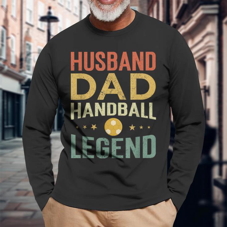 Herren Handball Legende & Vater Retro Langarmshirts, Perfekt für Spieler Geschenke für alte Männer