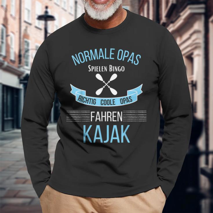 Herren Kajak Opa Paddel Wassersport Kanu Kayak Kajakfahrer Langarmshirts Geschenke für alte Männer