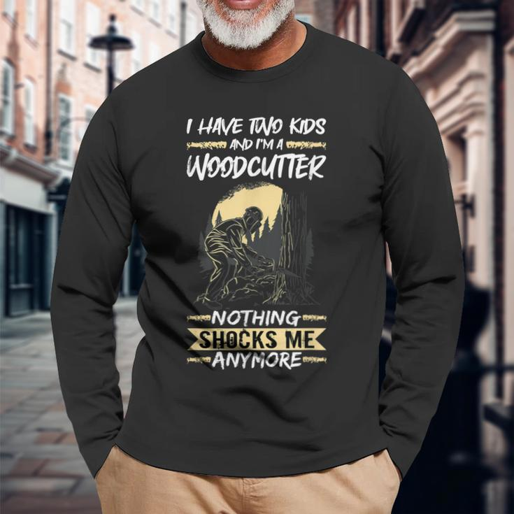 Herren Logger Holzfäller I Have Two And Im A Woodcutter Langarmshirts Geschenke für alte Männer