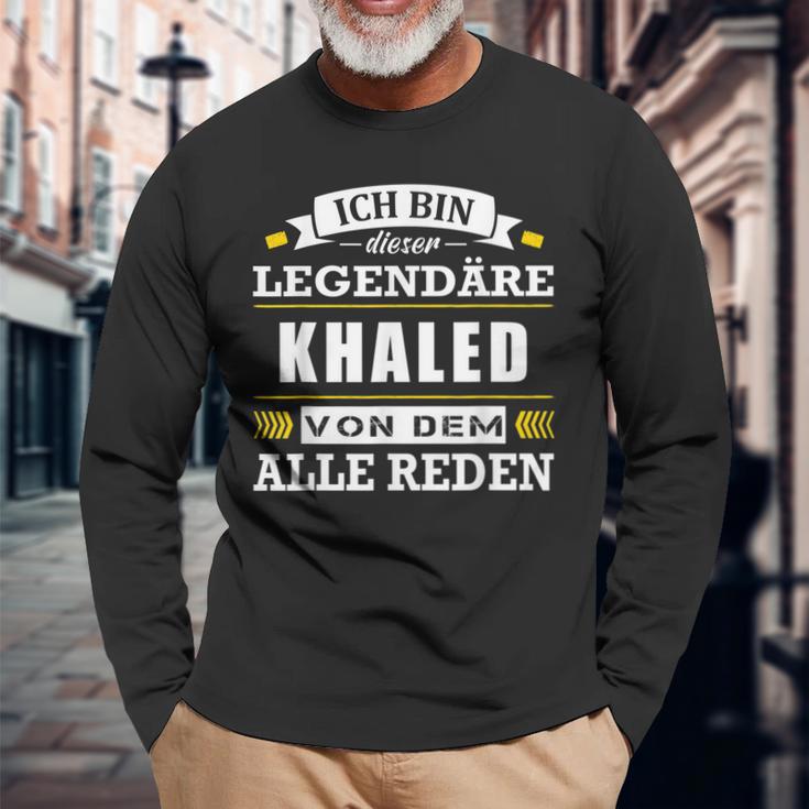 Herren Name Khaled Vorname Namensgeschenke Namenstag Langarmshirts Geschenke für alte Männer