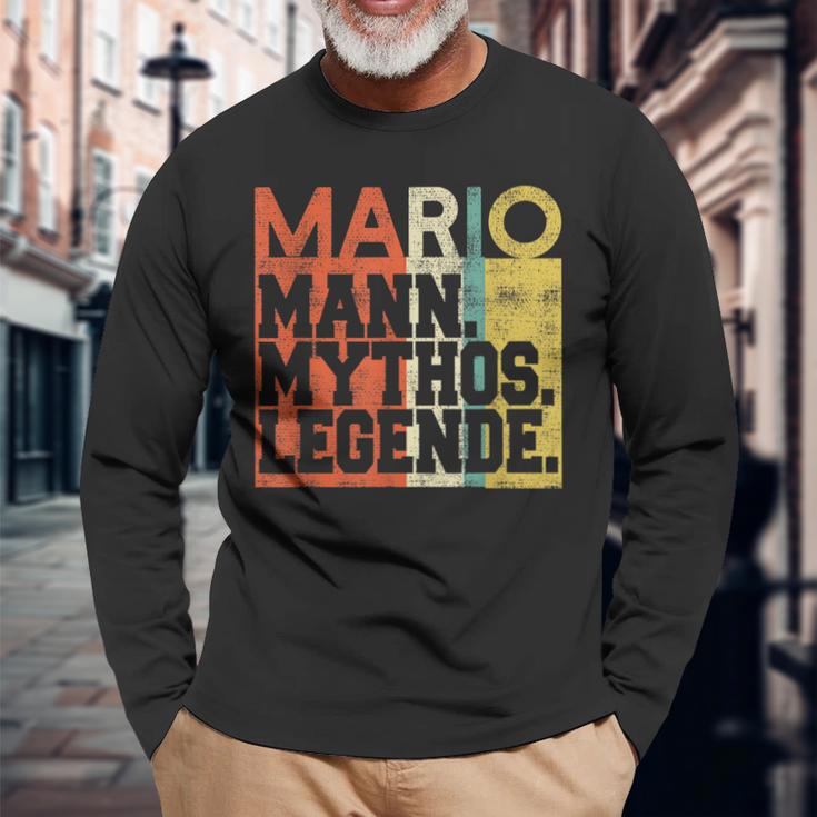 Herren Retro Mario Mann Mythos Legende Geburtstag Geschenk Langarmshirts Geschenke für alte Männer