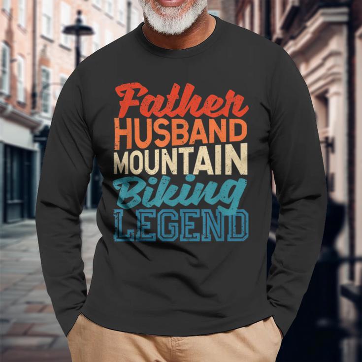 Herren Vater Ehemann Mountainbike Legende Vatertag Biker Langarmshirts Geschenke für alte Männer