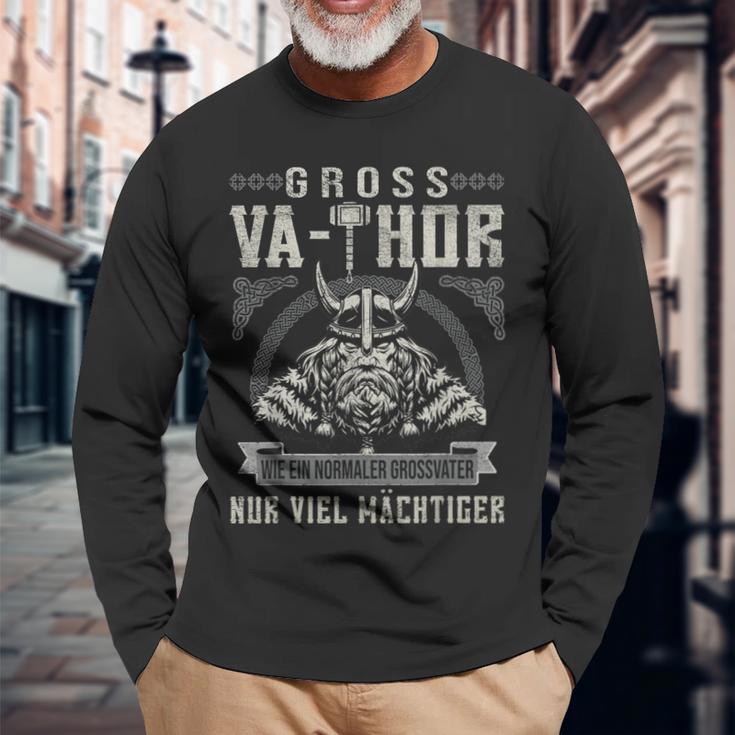 Herren Vathor Groß-Vathor Wikinger Opa Vatertag Großvater Langarmshirts Geschenke für alte Männer