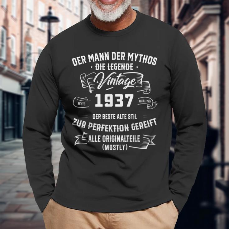 Herren Vintage Der Mann Mythos Die Legende 1937 86 Geburtstag Langarmshirts Geschenke für alte Männer