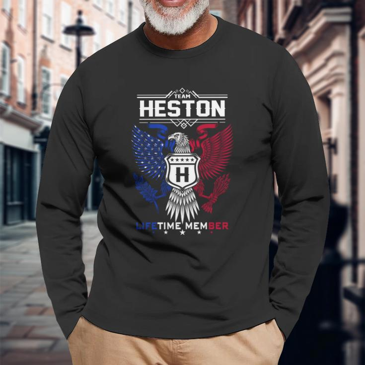 Heston Name Heston Eagle Lifetime Member Long Sleeve T-Shirt Gifts for Old Men