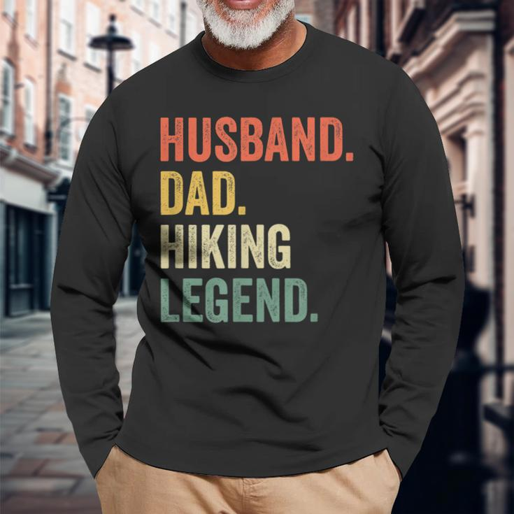 Hiker Husband Dad Hiking Legend Vintage Outdoor Long Sleeve T-Shirt Gifts for Old Men
