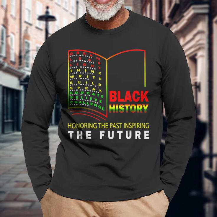 Honoring Past Inspiring Future African Black History Month V2 Long Sleeve T-Shirt Gifts for Old Men
