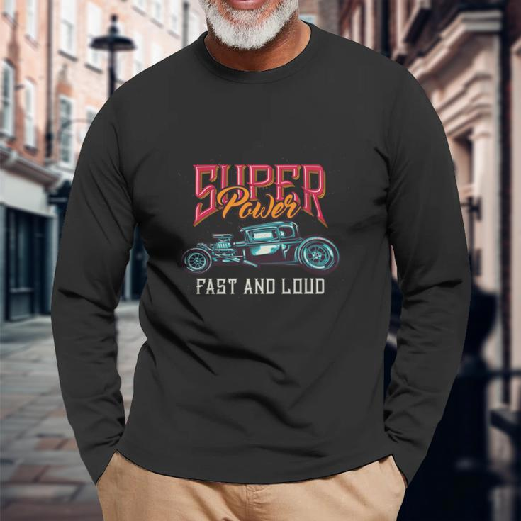 Hot Rod Car Long Sleeve T-Shirt Gifts for Old Men