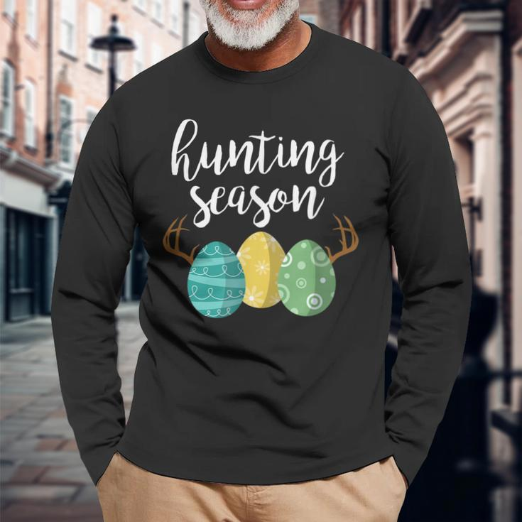 Hunting Season Cute Bunny Easter Long Sleeve T-Shirt T-Shirt Gifts for Old Men