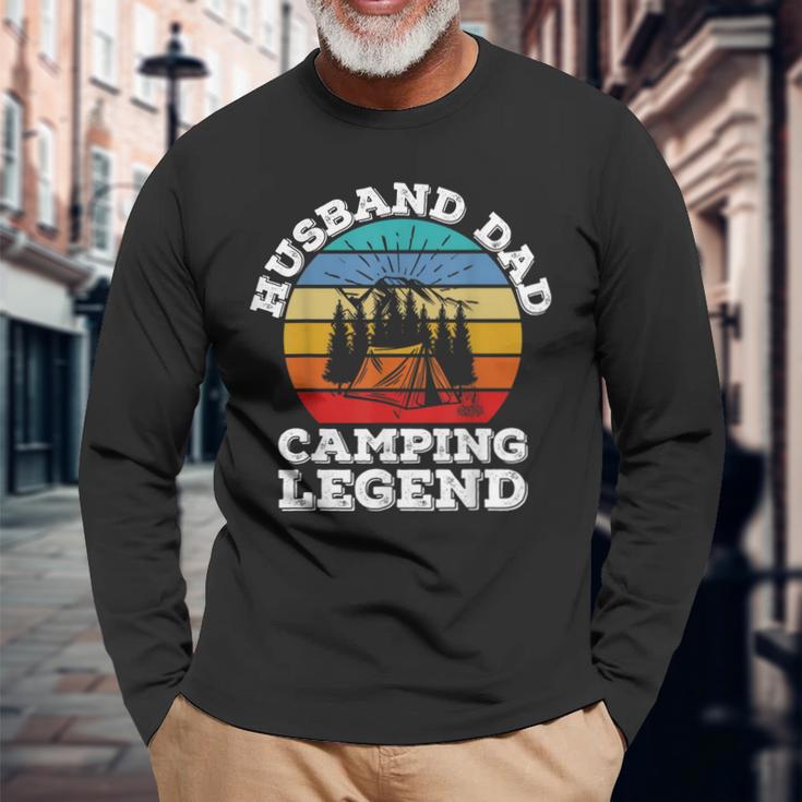 Husband Dad Camping Legend Langarmshirts Geschenke für alte Männer