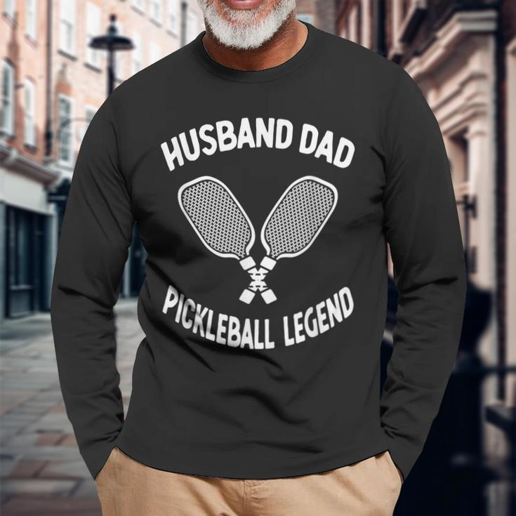 Husband Dad Legend Vintage Pickleball Fathers Day Men Long Sleeve T-Shirt Gifts for Old Men