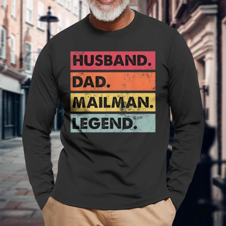 Husband Dad Mailman Legend Funny Postal Worker Men Women Long Sleeve T-shirt Graphic Print Unisex Gifts for Old Men