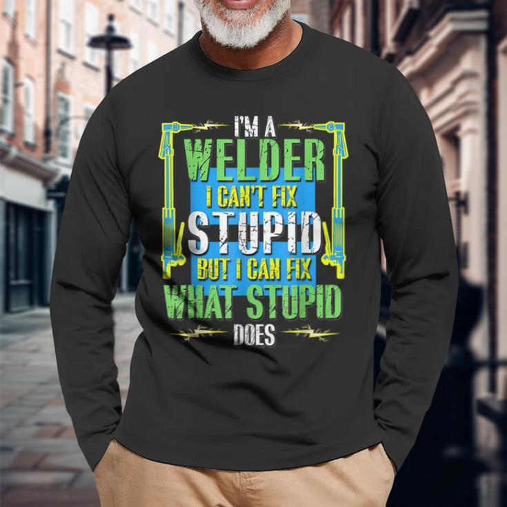 I Cant Fix Funny Weld Welder Welding Christmas Men Women Long Sleeve T-shirt Graphic Print Unisex Gifts for Old Men