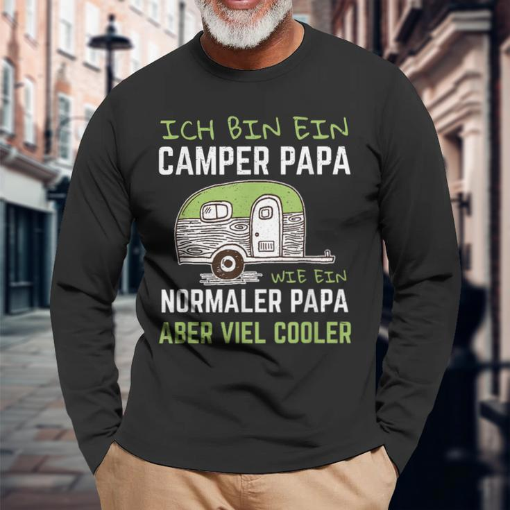 Ich Bin Ein Camper Papa Wie Ein Normaler Aber Viel Cooler Langarmshirts Geschenke für alte Männer