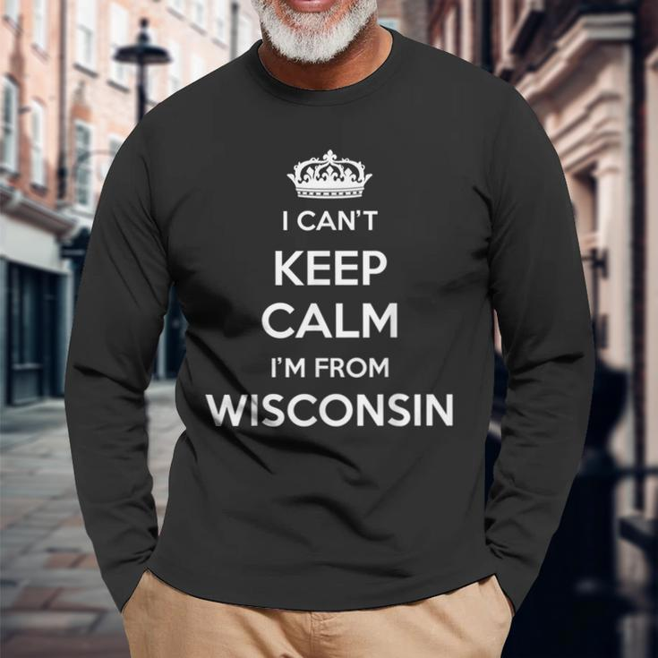 Ich Kann Nicht Ruhig Bleiben - Wisconsin USA Fan Langarmshirts Geschenke für alte Männer