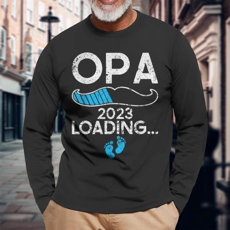 Ich Werde Opa 2023 Loading Schwangerschaft Verkündung Langarmshirts Geschenke für alte Männer