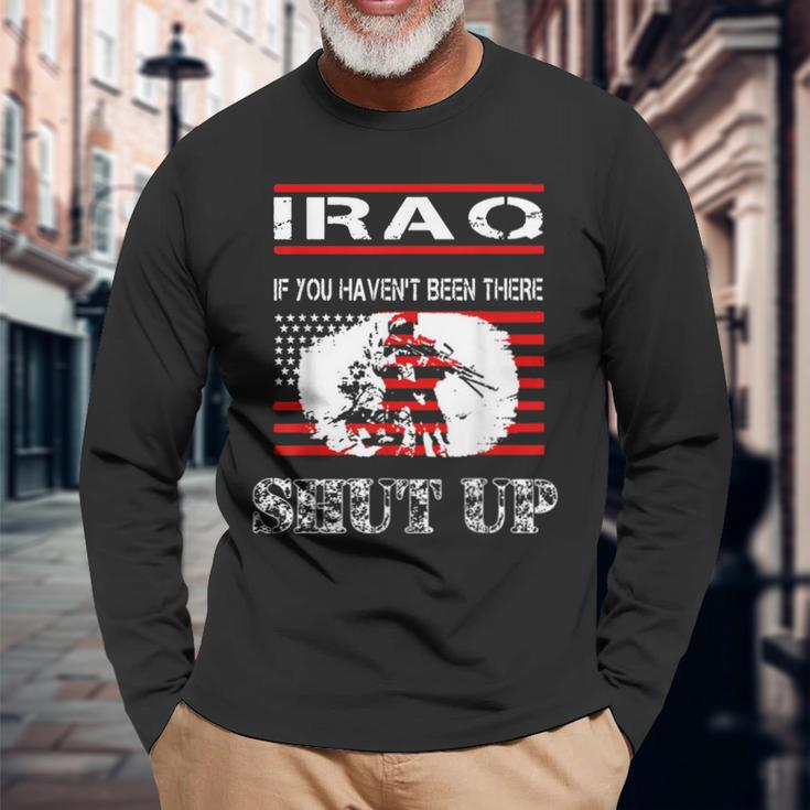 Iraq Veteran Soldier Military Desert Shield Long Sleeve T-Shirt Gifts for Old Men