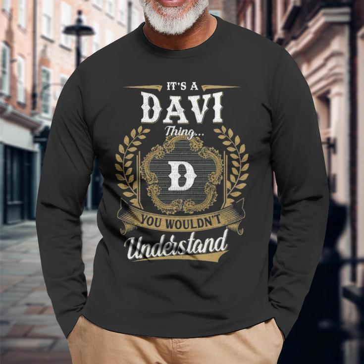 Its A Davi Thing You Wouldnt Understand Shirt Davi Crest Coat Of Arm Long Sleeve T-Shirt Gifts for Old Men