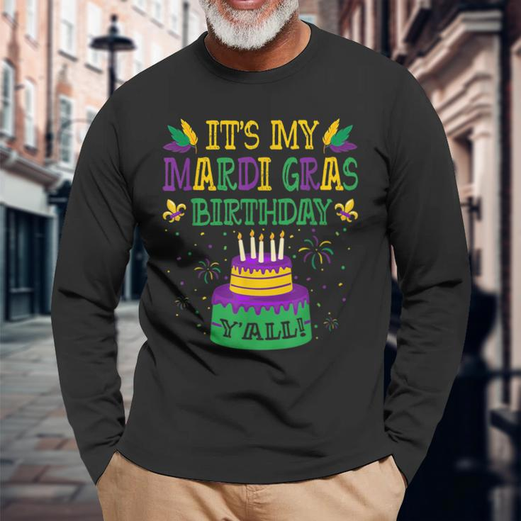 Its My Mardi Gras Birthday Yall Mardi Gras Carnival Long Sleeve T-Shirt Gifts for Old Men