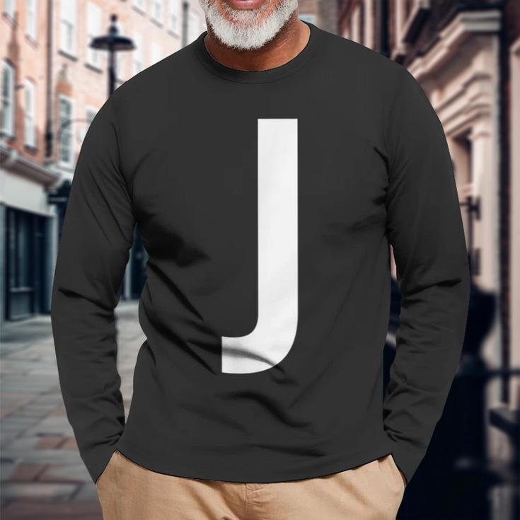 J Buchstabe Zahl Symbol Alphabet Initiale Langarmshirts Geschenke für alte Männer