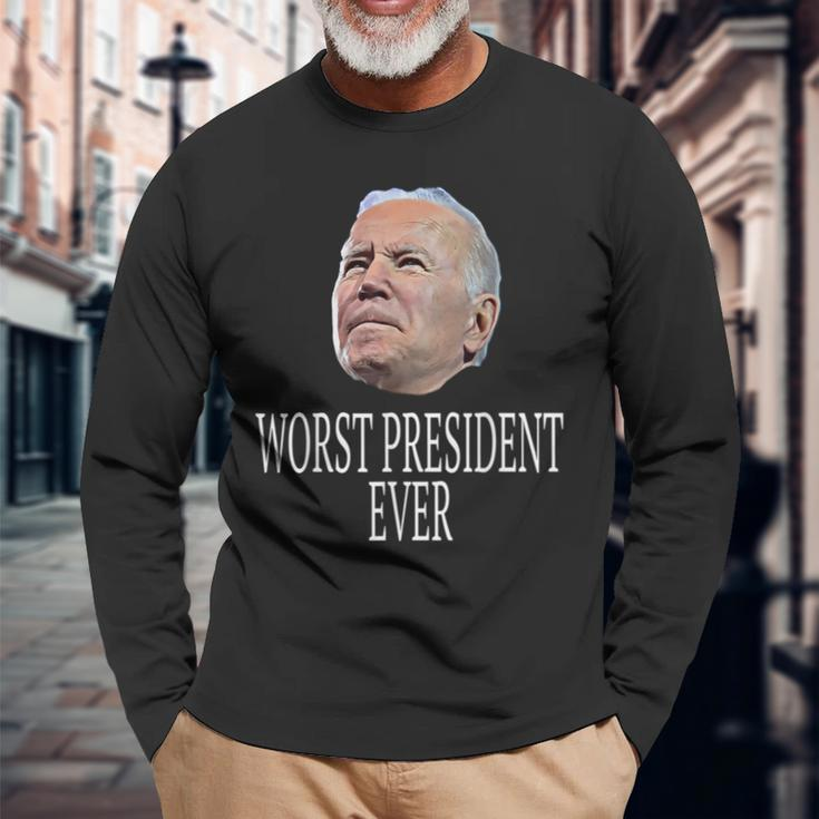 Joe Biden Worst President Ever Long Sleeve T-Shirt T-Shirt Gifts for Old Men