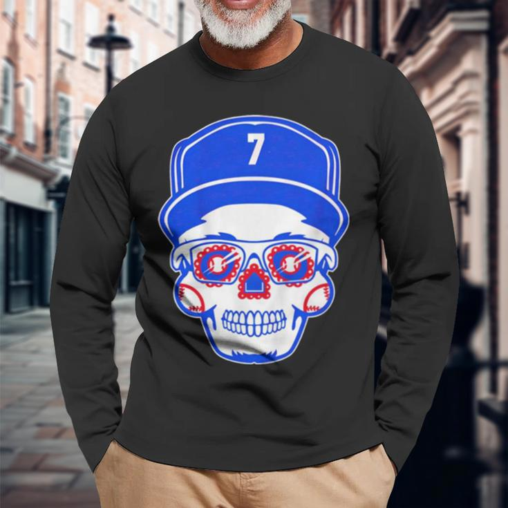 Julio Urías Sugar Skull Long Sleeve T-Shirt T-Shirt Gifts for Old Men