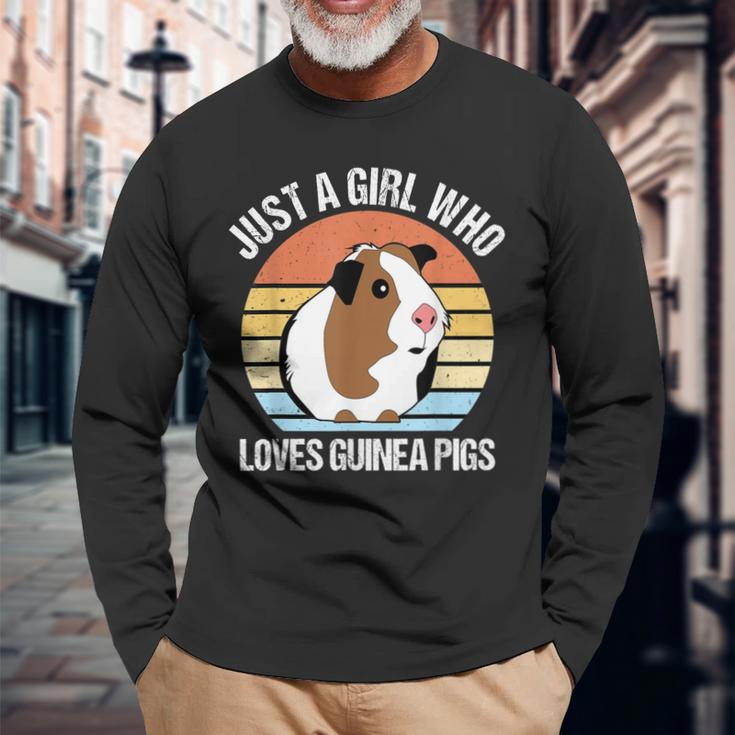 Just A Girl Who Loves Guinea Pigs Vintage Guinea Pig Long Sleeve T-Shirt Gifts for Old Men