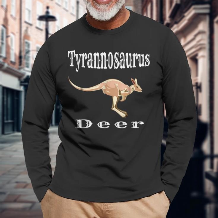 Names | Hilarious Deer Mazezy Tyrannosaurus Long T-Shirt T-Shirt CA Kangaroo Sleeve