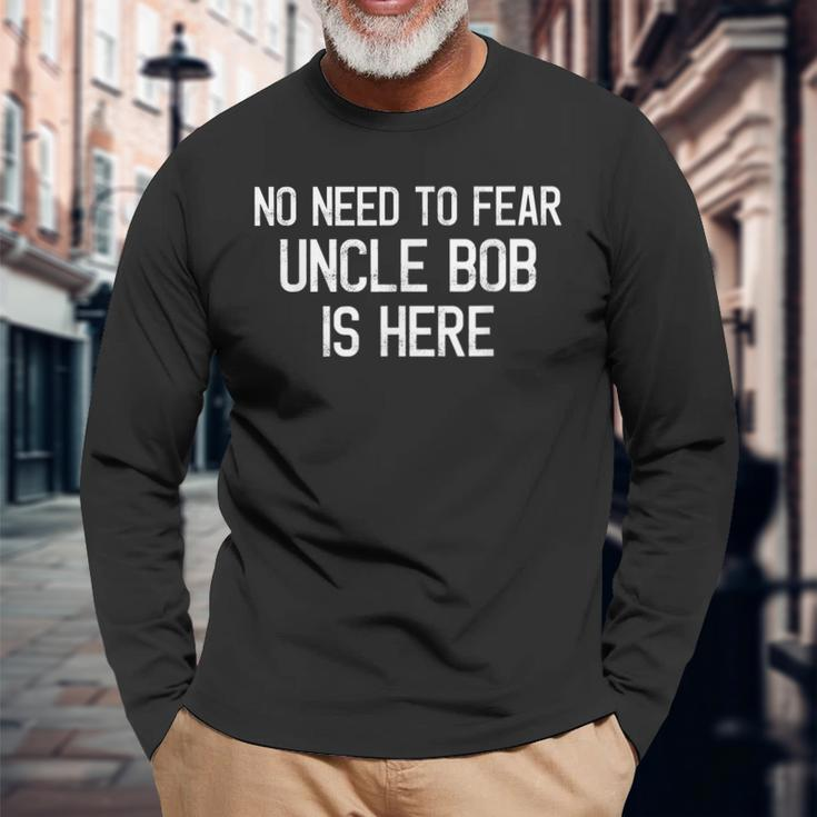 Kein Grund zur Sorge, Onkel Bob ist hier - Stolzer Familienname Langarmshirts Geschenke für alte Männer