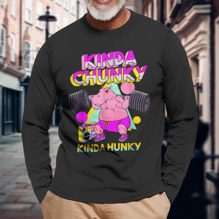 Kinda Chunky Kinda Hunky And Body Building Gym Long Sleeve T-Shirt T-Shirt Gifts for Old Men