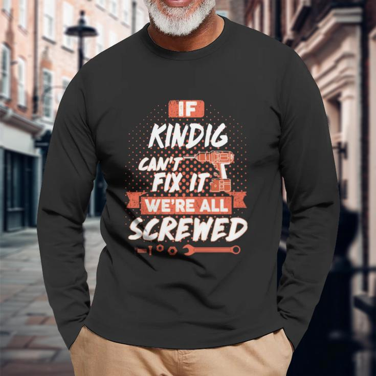 Kindig Name Kindig Name Crest V3 Long Sleeve T-Shirt Gifts for Old Men