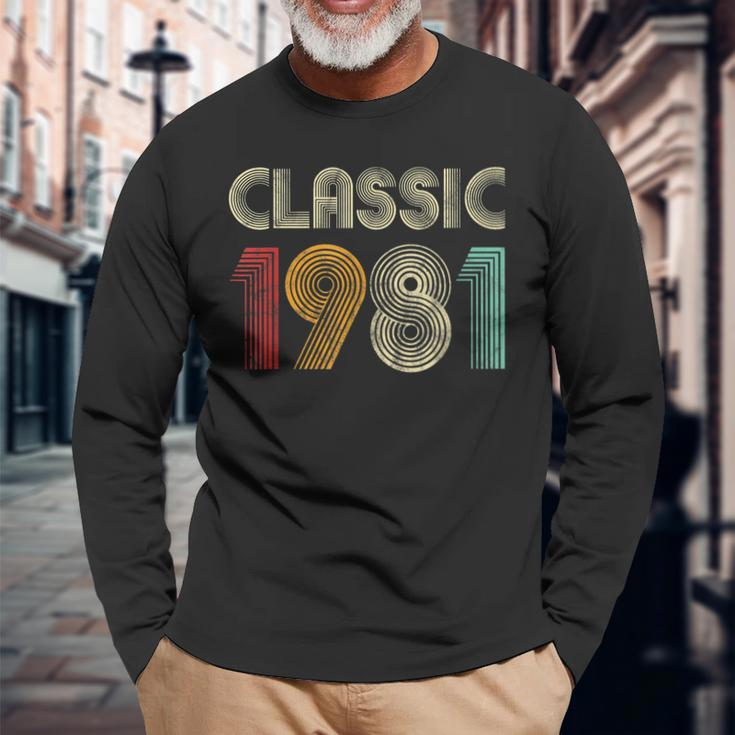 Klassisch 1981 Vintage 42 Geburtstag Geschenk Classic Langarmshirts Geschenke für alte Männer