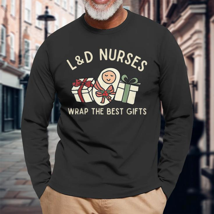 Labor And Delivery Nurse Christmas Matching Midwife Xmas Men Women Long Sleeve T-shirt Graphic Print Unisex Gifts for Old Men