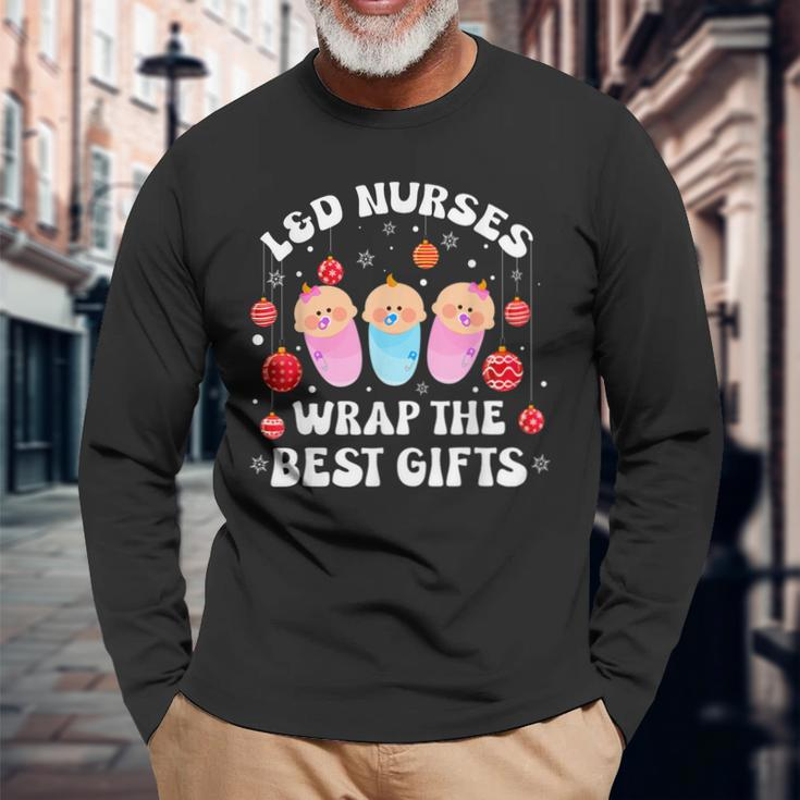L&D Labor And Delivery Nurses Wrap The Best Presents Men Women Long Sleeve T-shirt Graphic Print Unisex Gifts for Old Men