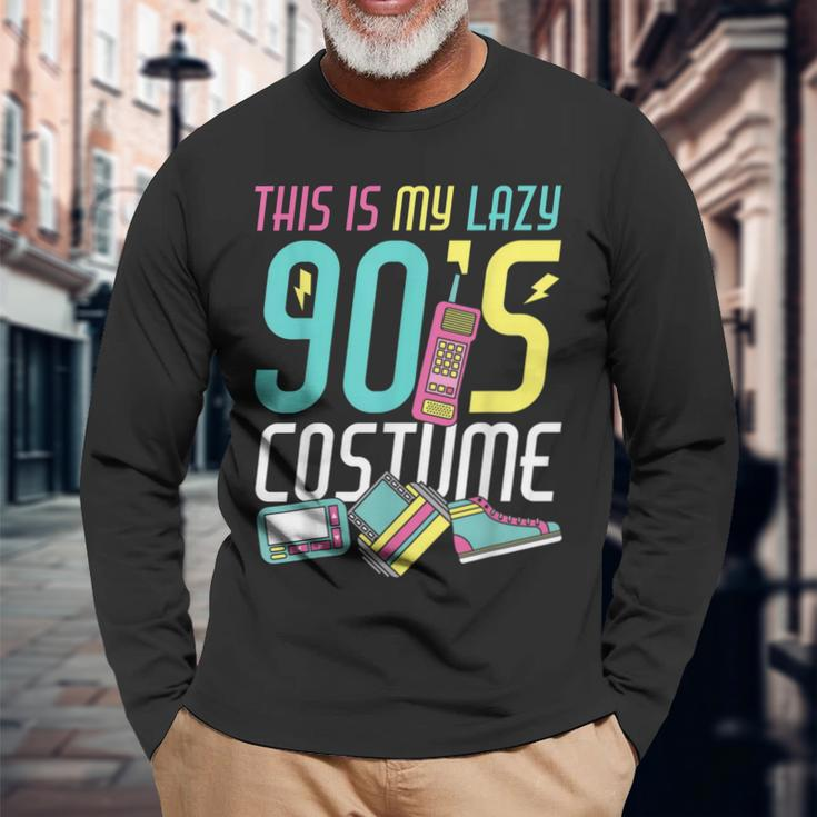 This Is My Lazy 90S Costume Retro 1990S Theme Party Nineties Long Sleeve T-Shirt Gifts for Old Men