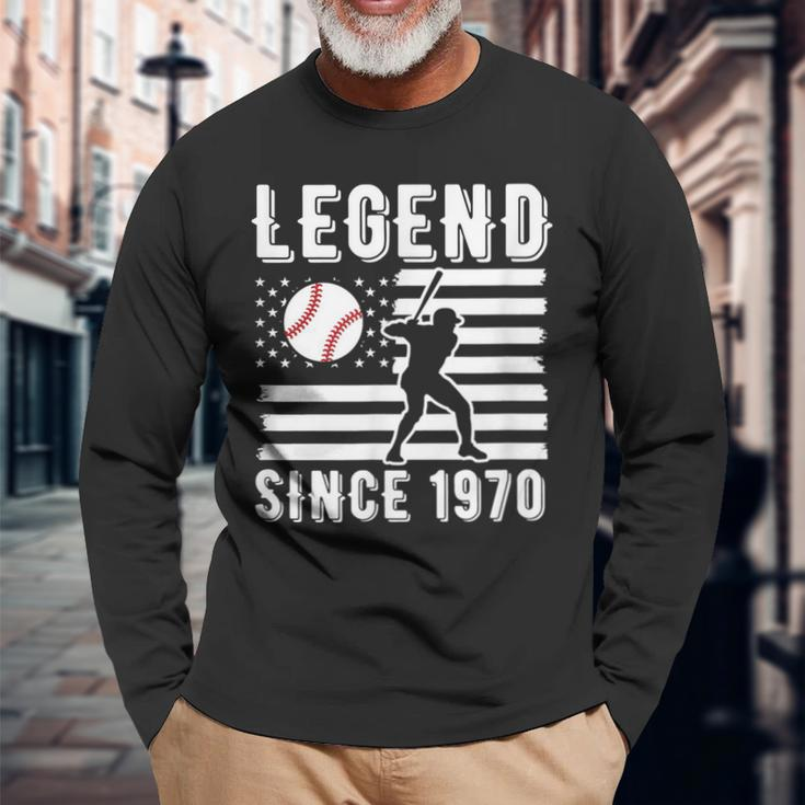 Legend Baseballspieler Seit 1970 Pitcher Strikeout Baseball Langarmshirts Geschenke für alte Männer