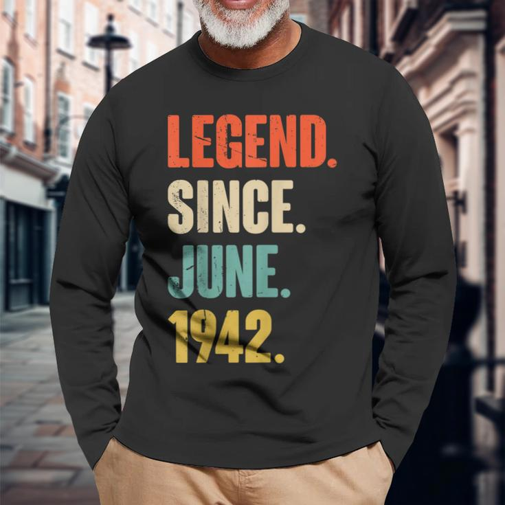Legend Since Juni 1942 80 Jahre Alt Geschenk 80 Geburtstag Langarmshirts Geschenke für alte Männer