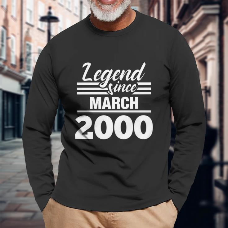 Legend Since March 2000 20 Year Old 20Th Birthday Long Sleeve T-Shirt Gifts for Old Men