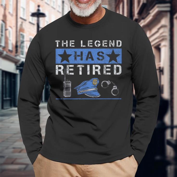 The Legend Has Retired Retirement Cop Police Officer Long Sleeve T-Shirt Gifts for Old Men