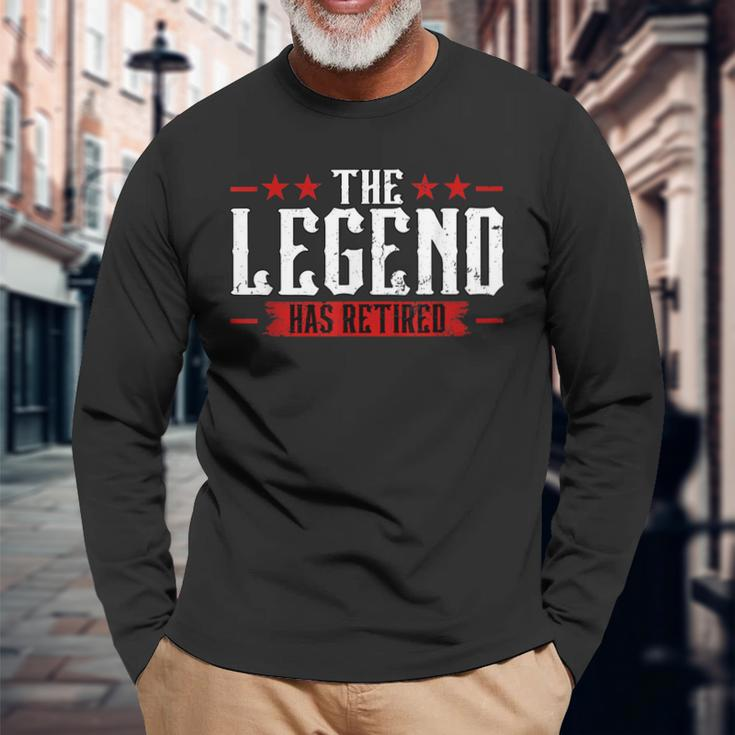 The Legend Has Retired Retirement Long Sleeve T-Shirt Gifts for Old Men