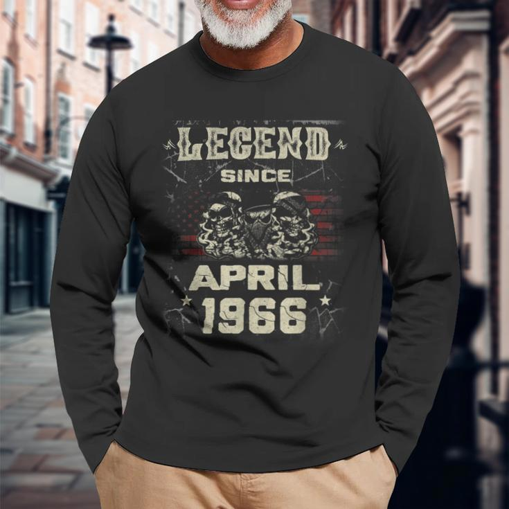 Legende Seit April 1966 Geboren Im April 1966 Langarmshirts Geschenke für alte Männer