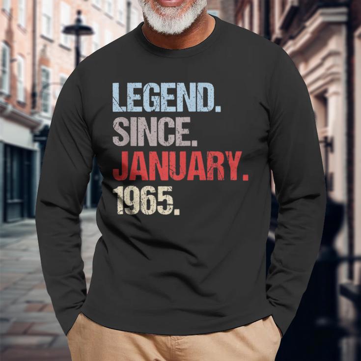 Legende Seit Januar 1965 Jahrgang Geburtstag Langarmshirts Geschenke für alte Männer