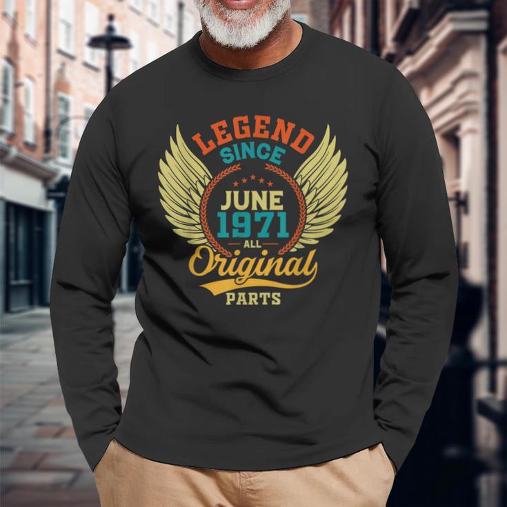 Legende zum 50. Geburtstag Juni 1971 Langarmshirts, Alle Originalteile Geschenke für alte Männer